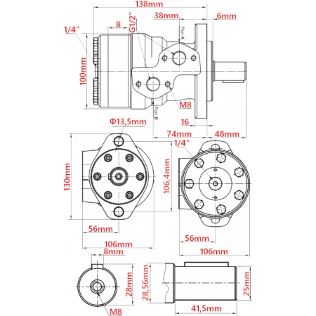 SILNIK HYDRAULICZNY BMR SMR OMP 32 cm3 ALSG2 GR2